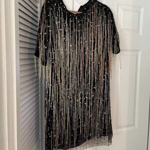 Sequin & Beaded Black Dress